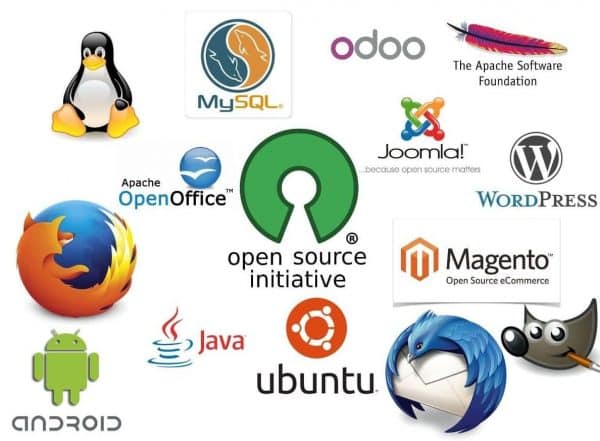 Les logos des principaux projets Open Source.